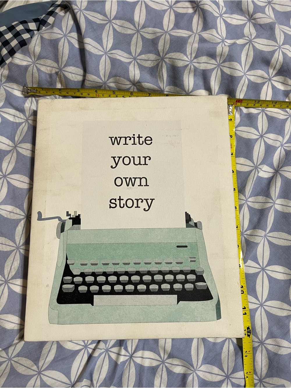 Write Your Own Story Mint Typewriter Canvas Wall Art
